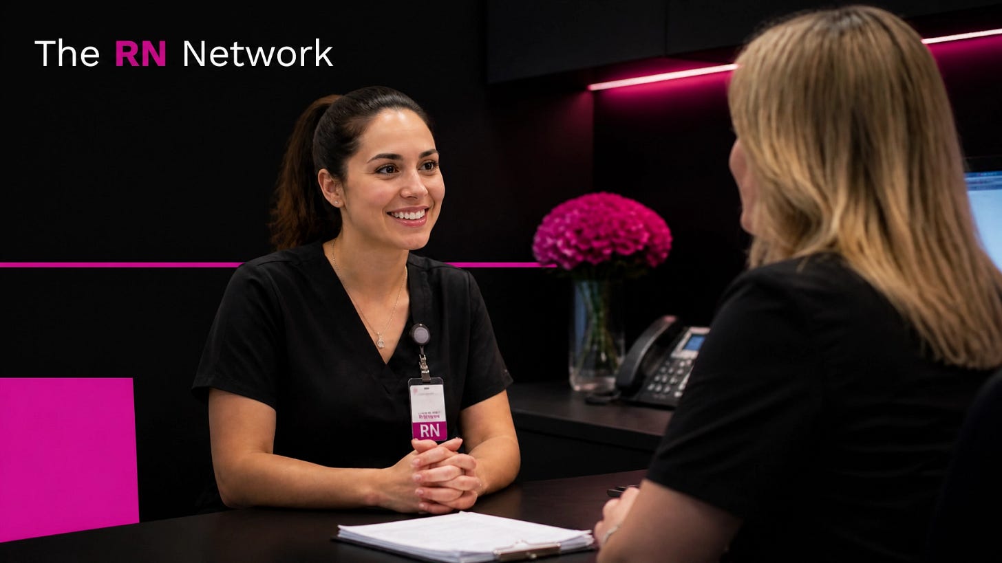 Confident nurse speaking with a nurse manager Confident nurse speaking with a nurse manager
