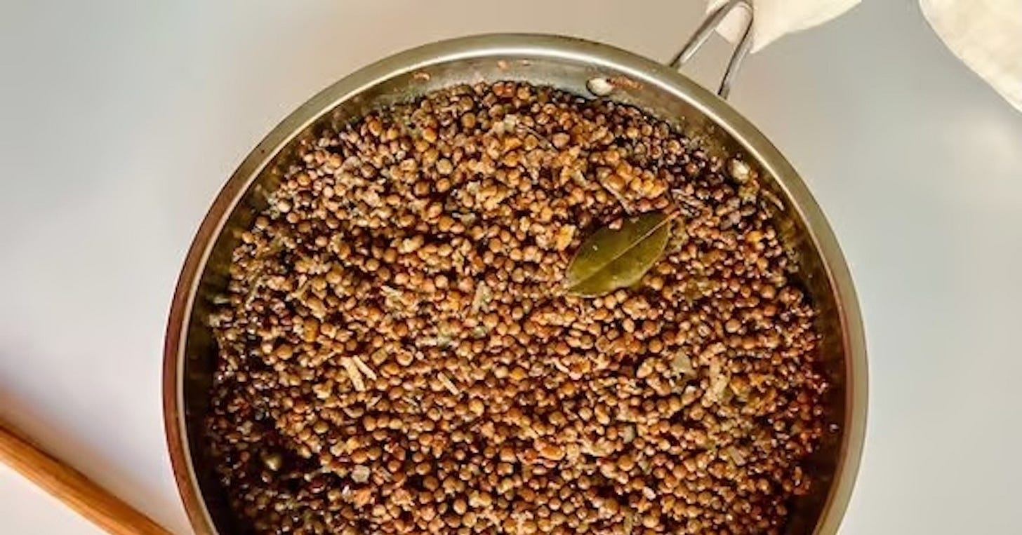 A delicious dish of classic Italian lentils A delicious dish of classic Italian lentils