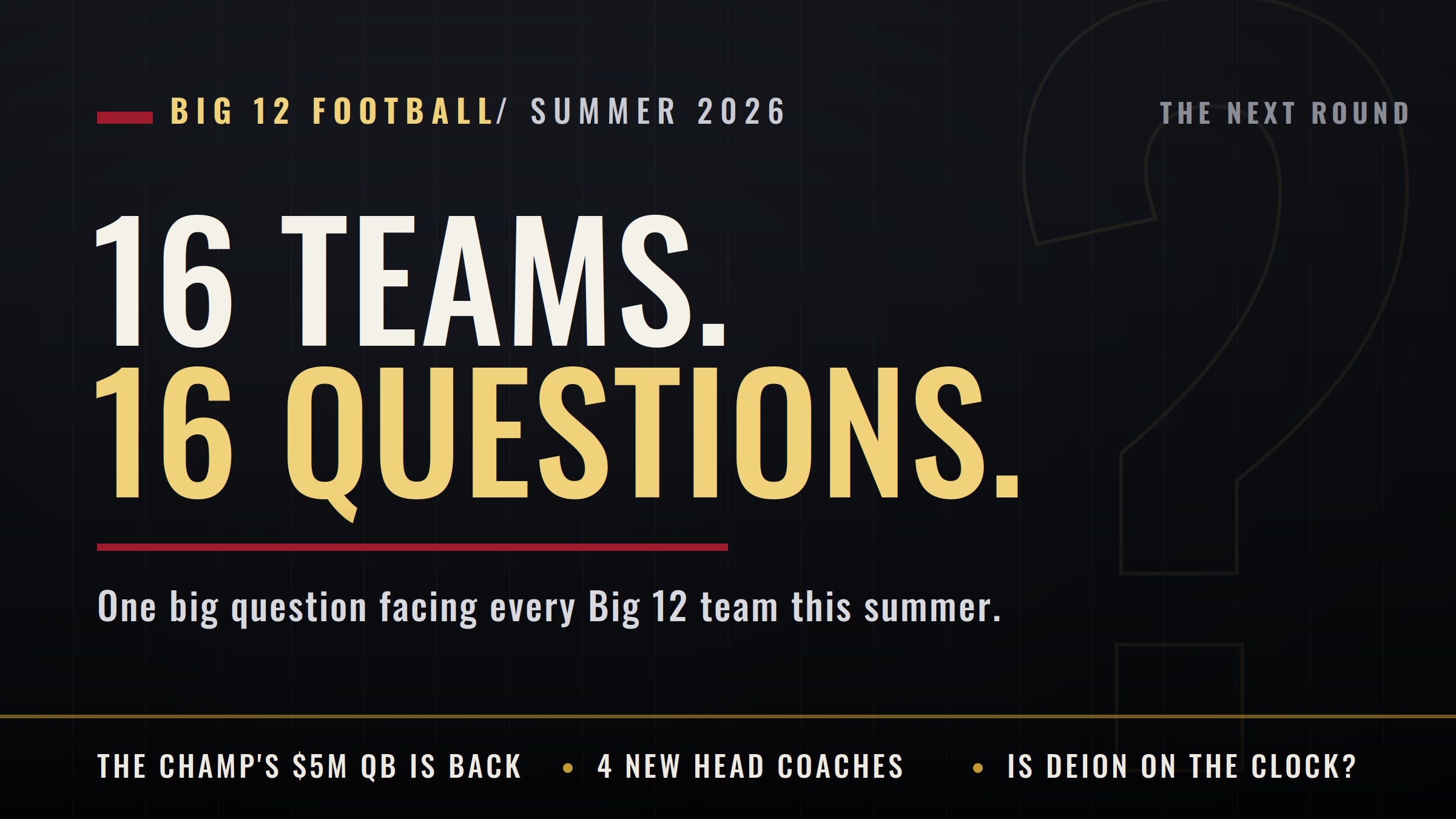 One Big Question for Every Big 12 Team Entering Summer