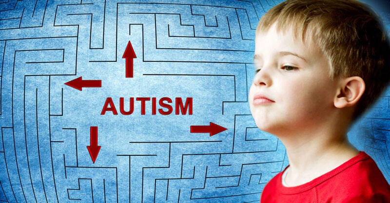 parola "autismo" e ragazzo