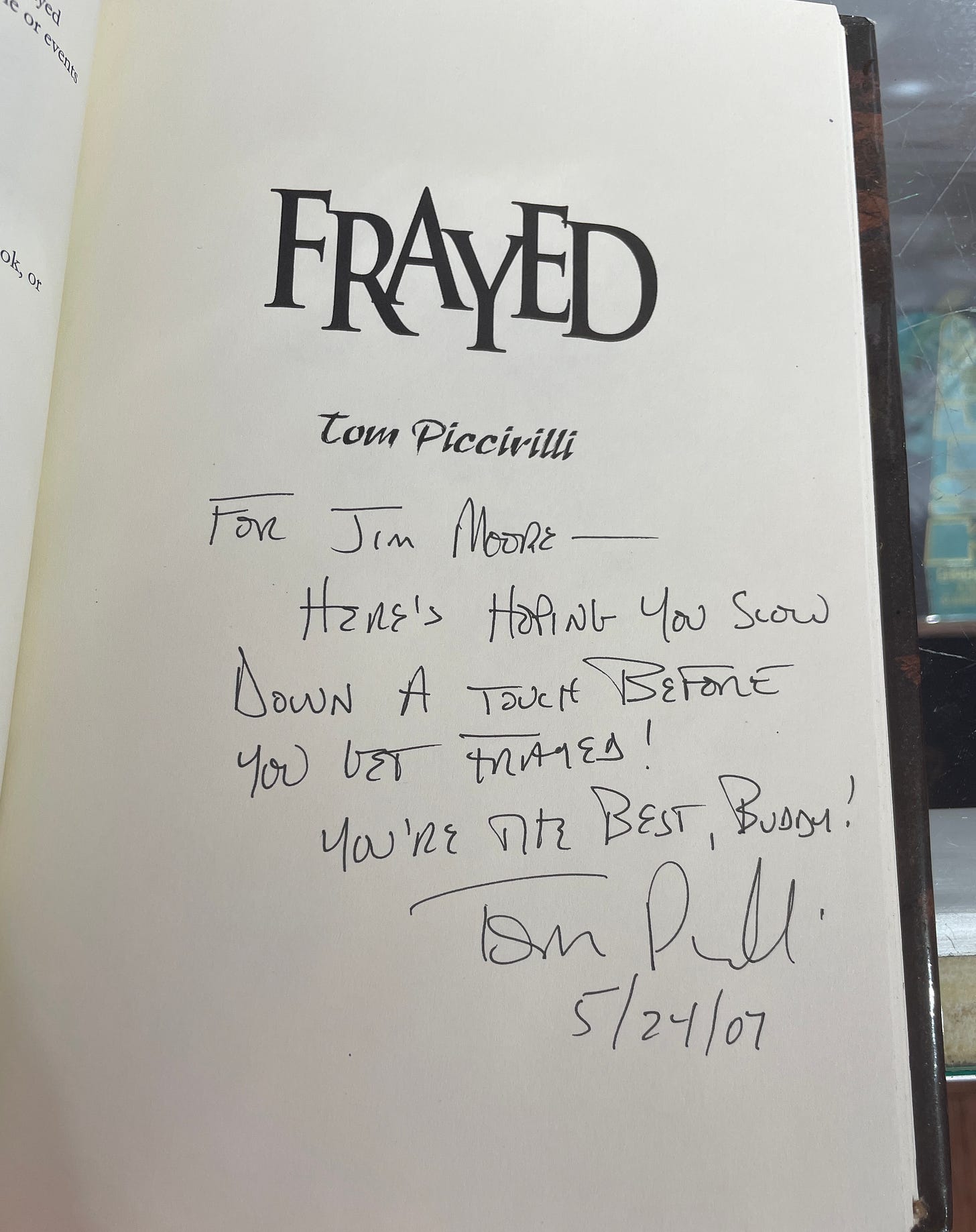 An inscription inside the book. An inscription inside the book.