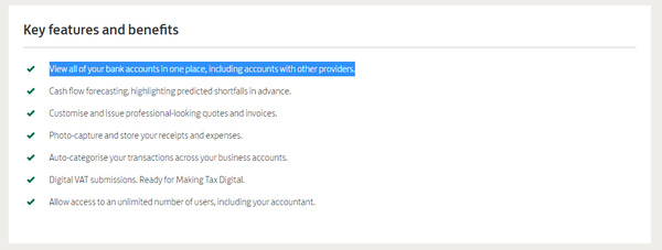 Feature destaca a agregação de informações de contas