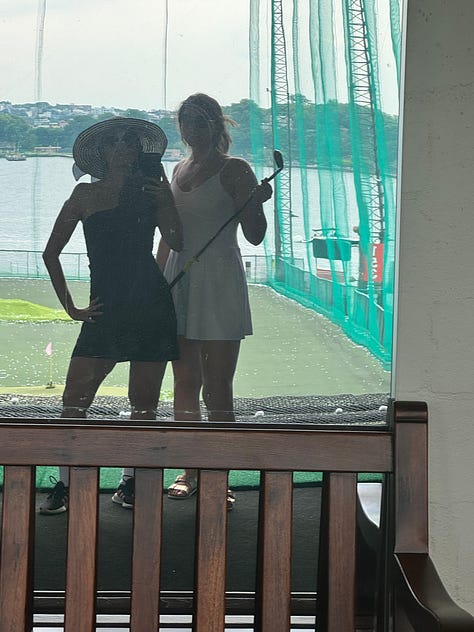 3 photos of me in the Bianca One Shoulder Dress