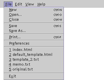 Most Recently Used List