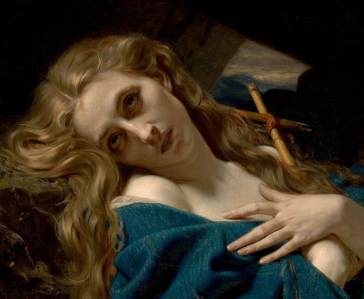 File:Hugues Merle - Mary Magdalene in the Cave.jpg File:Hugues Merle - Mary Magdalene in the Cave.jpg