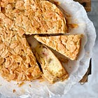 Rhubarb toscakaka with vaniljsås