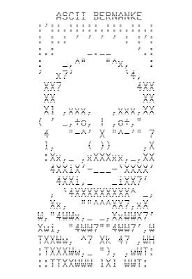 ASCII portrait of then Federal Reserve Chairman Ben Bernanke