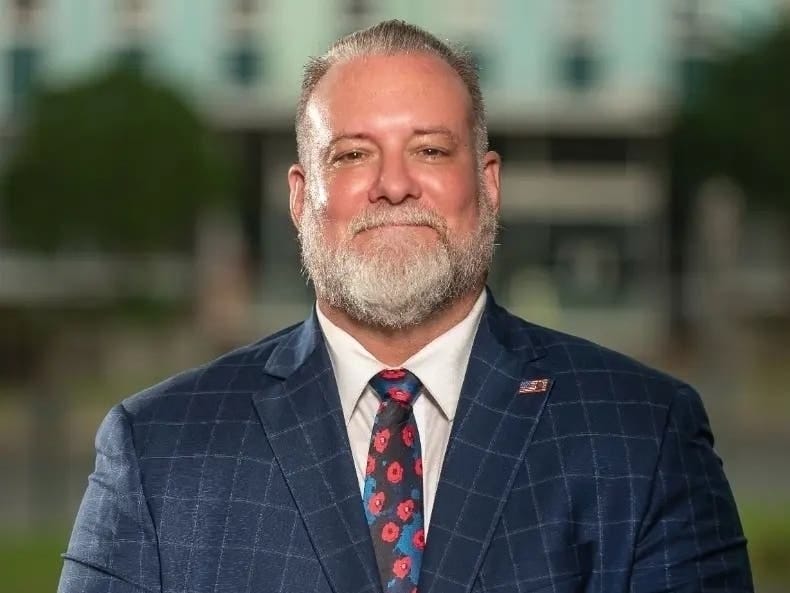 Clarkstown Councilman Mark Woods, shown here in a campaign photo from 2023, died suddenly of an apparent heart attack. Clarkstown Councilman Mark Woods, shown here in a campaign photo from 2023, died suddenly of an apparent heart attack.