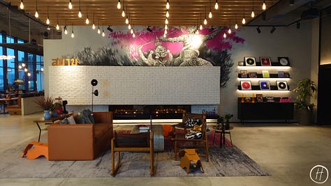Indoor shared spaces on 9th floor