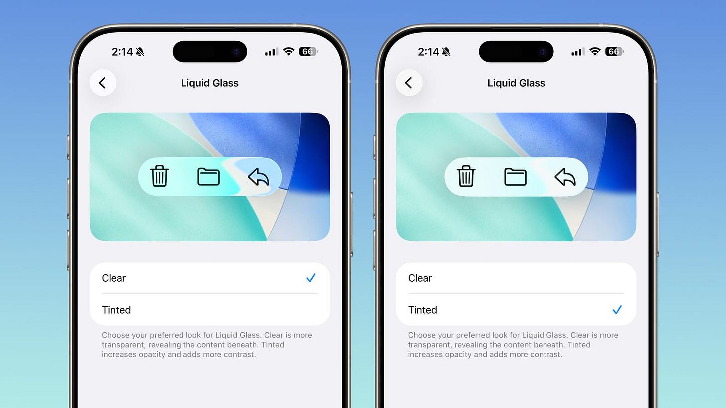 iOS 26.1 Beta 4 Lets Users Control Liquid Glass Transparency with New  Toggle - MacRumors