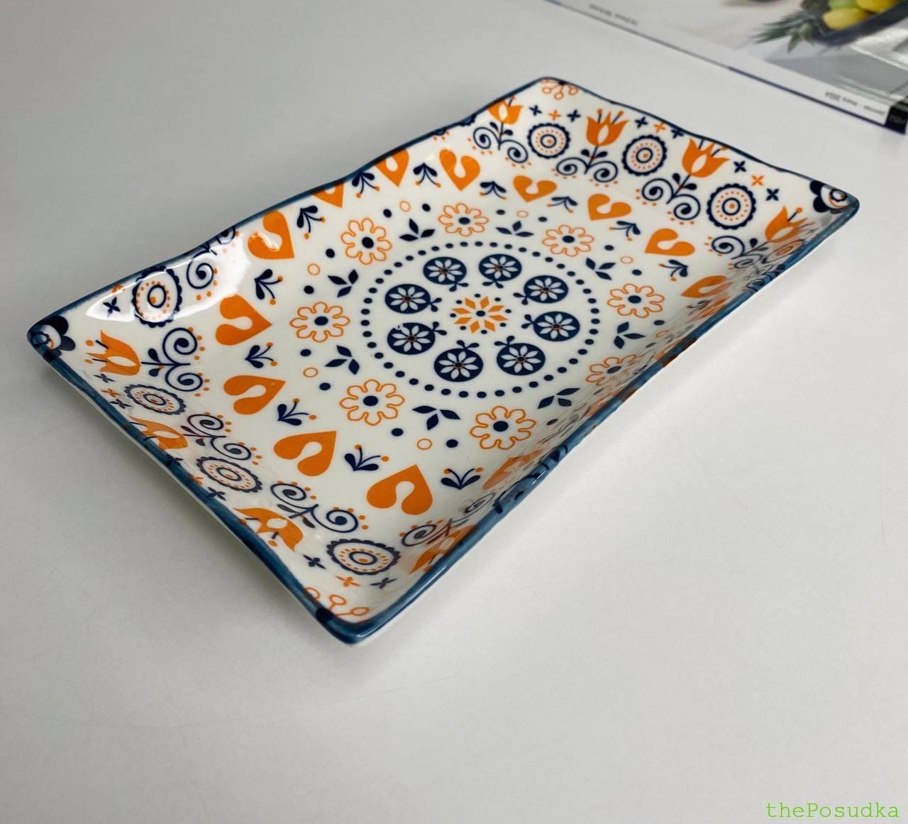 Тарілка прямокутна Olens “Тригір’я” 21,5 * 13 см