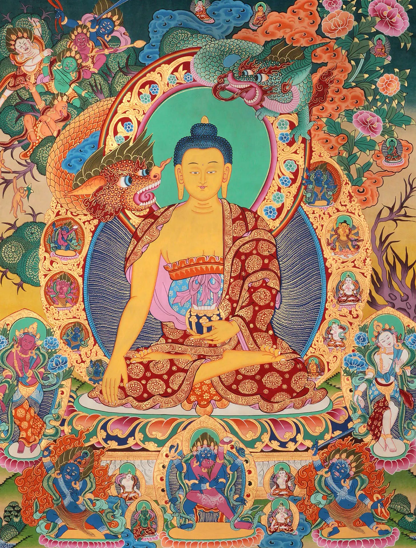 The Temptation of Shakyamuni Buddha by Mara | Exotic India Art