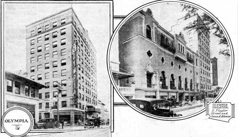 Photos and captions from Miami Herald on February 18, 1926. Note the signage on the corner of the building which was one of the last details to be completed. Photos and captions from Miami Herald on February 18, 1926. Note the signage on the corner of the building which was one of the last details to be completed.