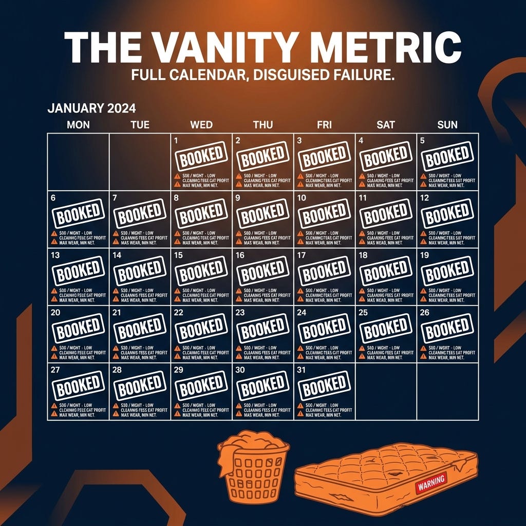 Vanity metric: a full calendar at a low rate Vanity metric: a full calendar at a low rate