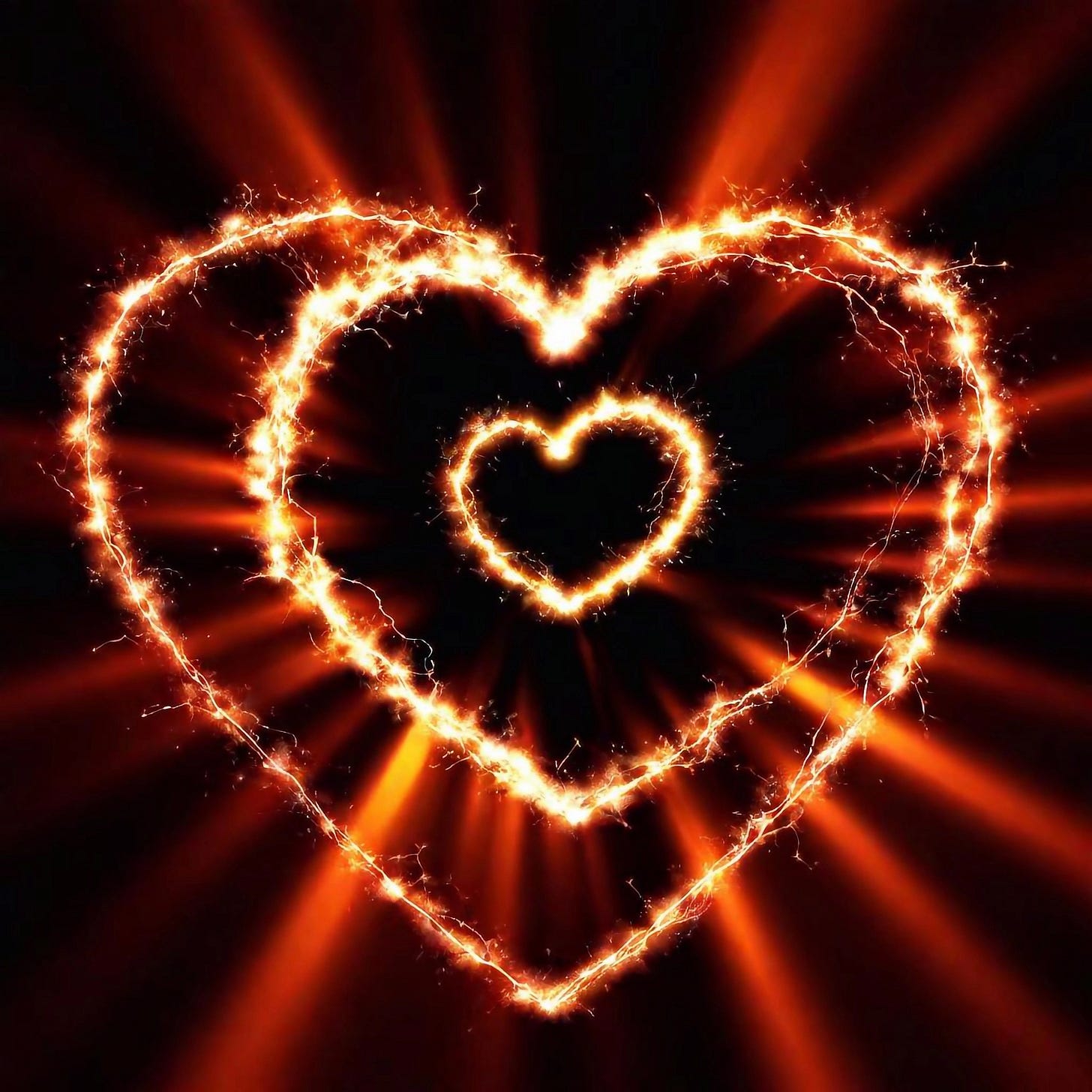 Heart made up of fire