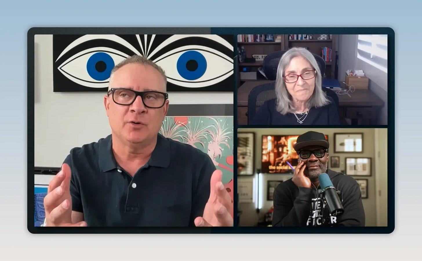 Screenshot of speakers talking about intentional networking and mindset shift