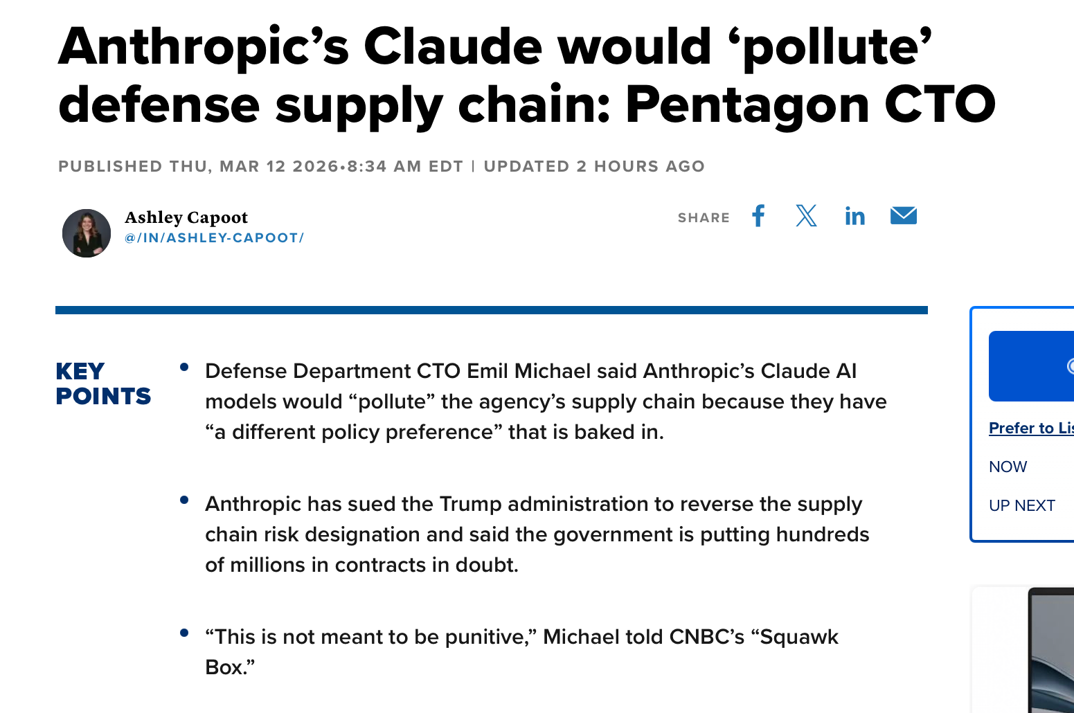 Is the US military actually afraid of Claude? A new theory of why Anthropic was labeled a supply chain risk.