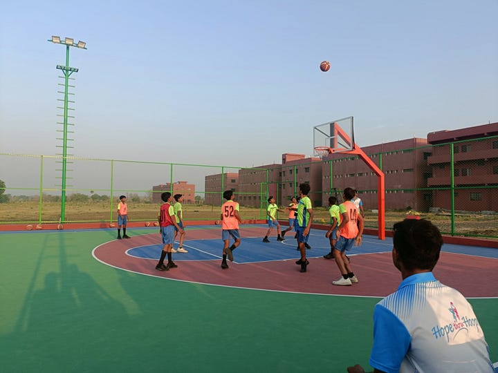 Basketball Court at Dr. BR Ambedkar Gurukulam School, in Chittoor, Andhra Pradesh