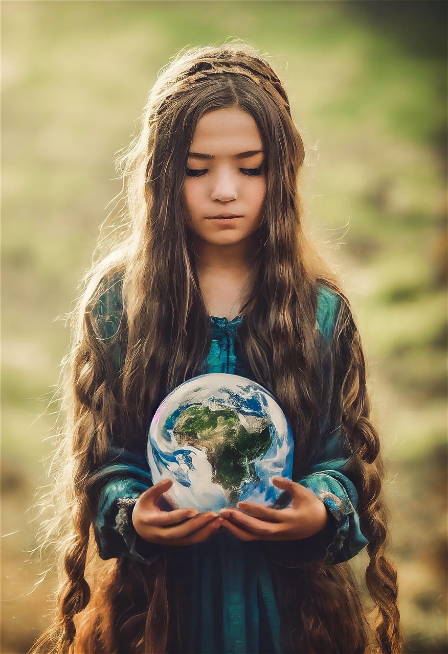 Child holding the Earth