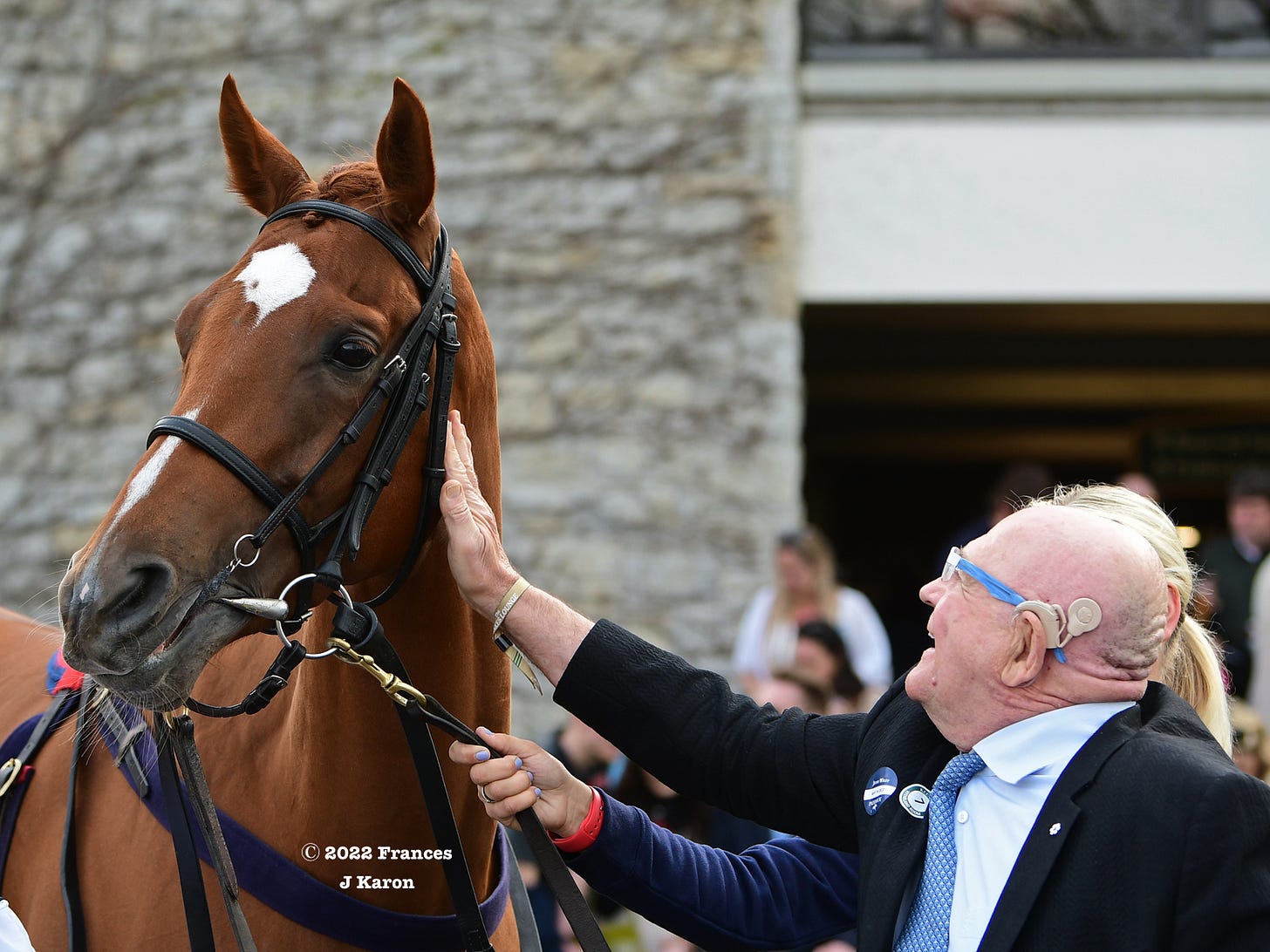 Chuck Fipke with his homebred champion Lady Speightspeare, a granddaughter of foundation mare Lady Shirl. Chuck Fipke with his homebred champion Lady Speightspeare, a granddaughter of foundation mare Lady Shirl.