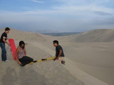Sandbaording in Peru by PaleGoldenRod Sandboarding Instructions in Peru ccImage by Palegoldenrod on Flickr