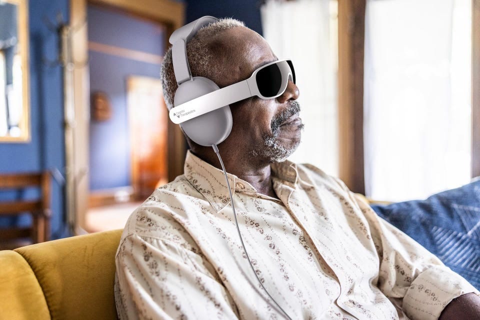 Man wears Cognito's photobiomodulation headset