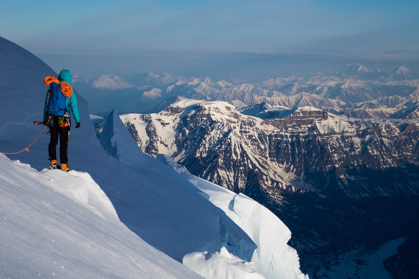 Graham overlooking Alaskan mountain range