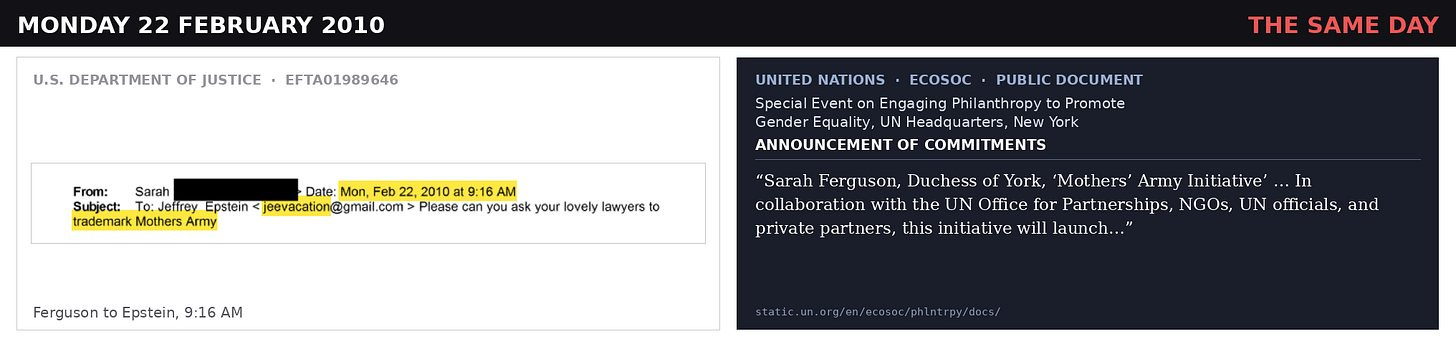 Ferguson asks Epstein to have his lawyers trademark Mothers Army Ferguson asks Epstein to have his lawyers trademark Mothers Army