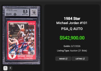 The Holy Grail of Michael Jordan Cards... Available for Private Sale.
