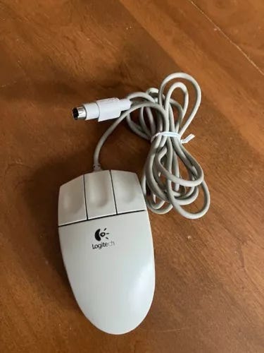 Vintage Logitech Three-Button Mouse PS2 Wired M-S35 OEM VG Cond Clean - Picture 1 of 4