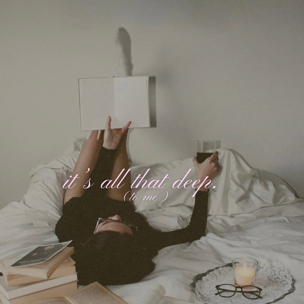 "it's all that deep" (to me). 