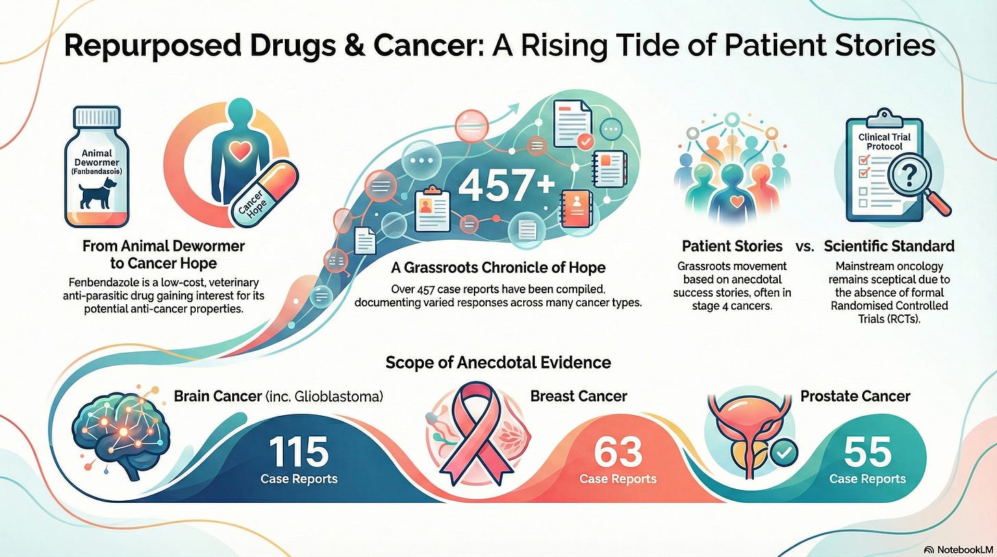 Triple combination of Ivermectin, Mebendazole and Fenbendazole for Cancer: 10 Case Reports (February 2026)