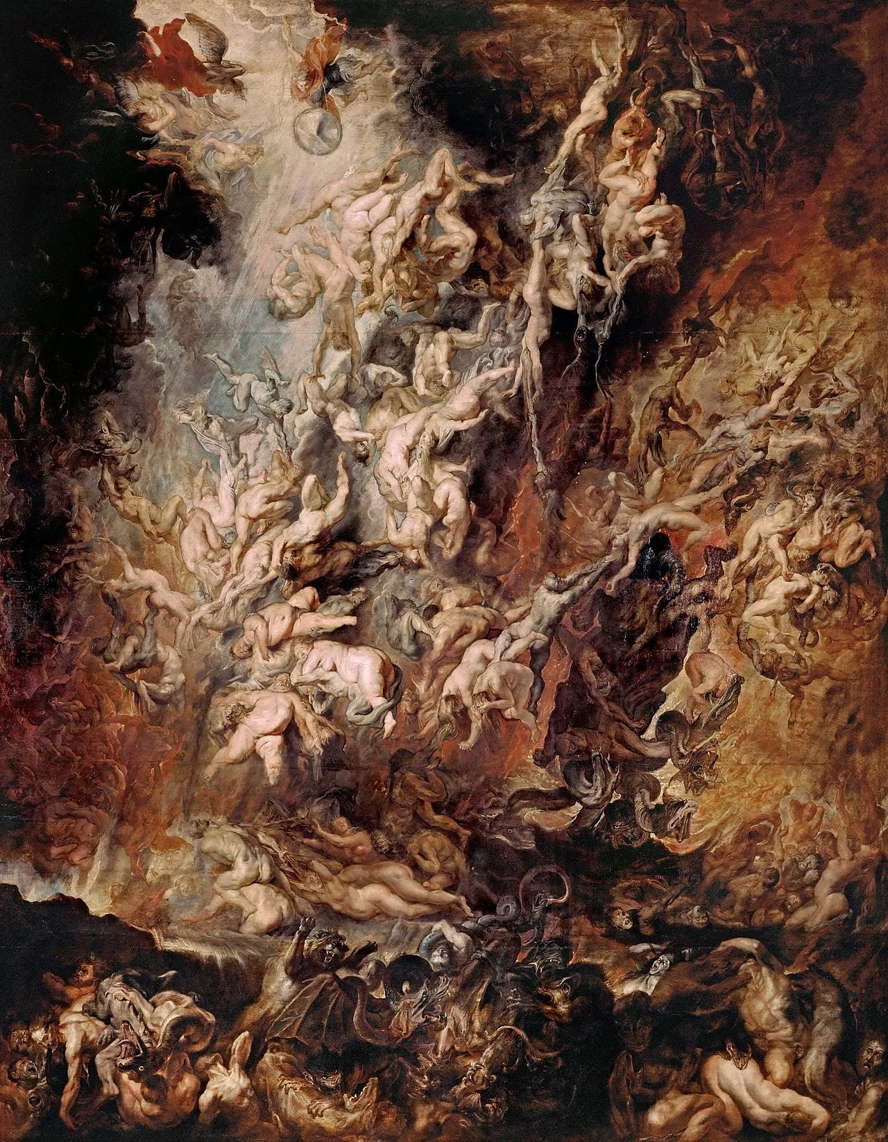 Rubens Fall of the Damned tumbling figures