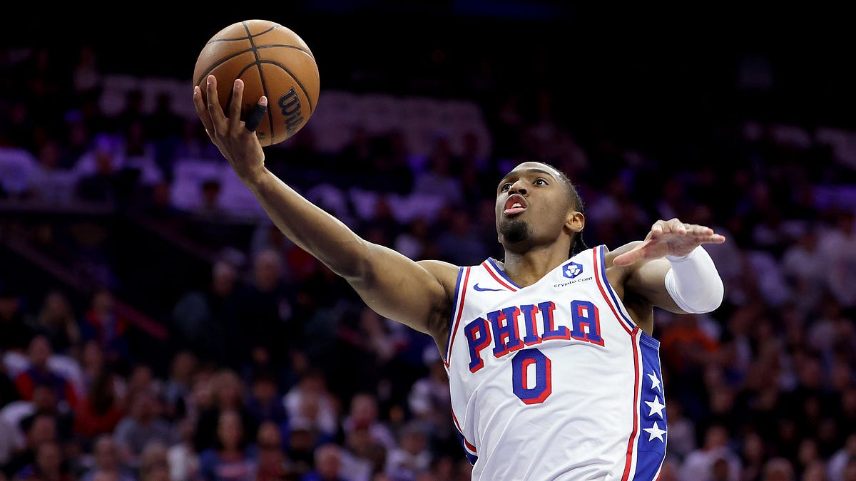 Tyrese Maxey of the Philadelphia 76ers in action.