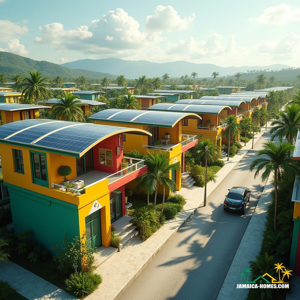 Futuristic neighborhood in Kingston, Jamaica, 2040