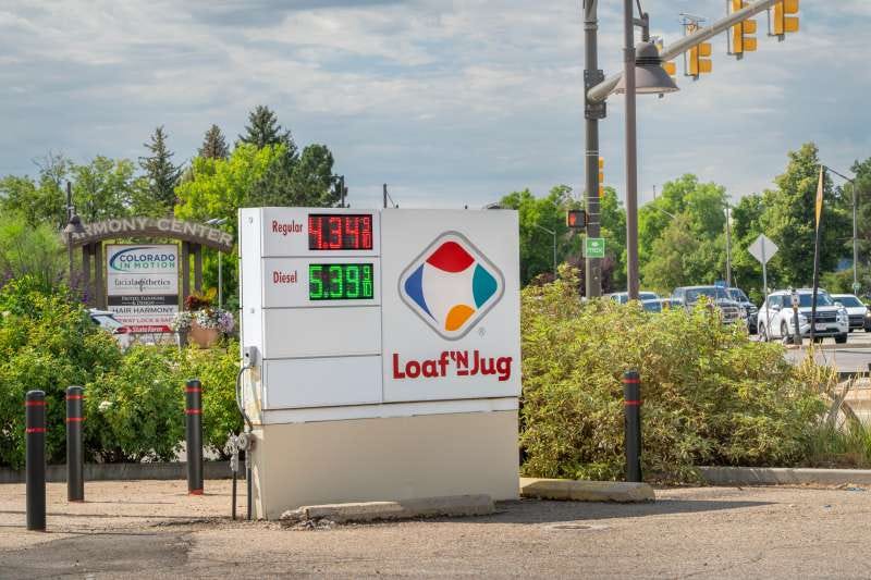 A roadside gas station sign in Fort Collins shows Colorado gas prices for regular and diesel fuel, months into the war with Iran. A roadside gas station sign in Fort Collins shows Colorado gas prices for regular and diesel fuel, months into the war with Iran.