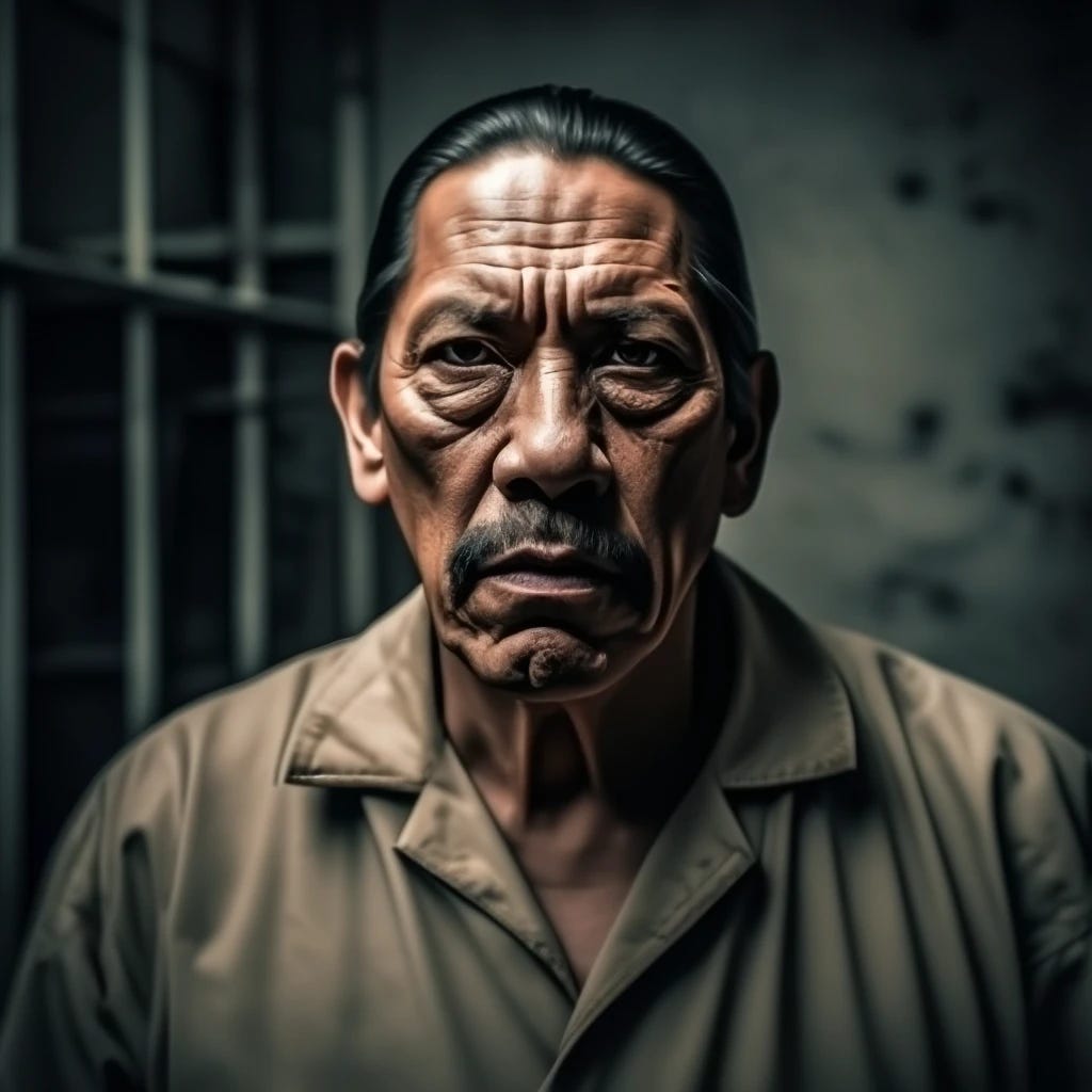 Danny Trejo looking mean as prison inmate