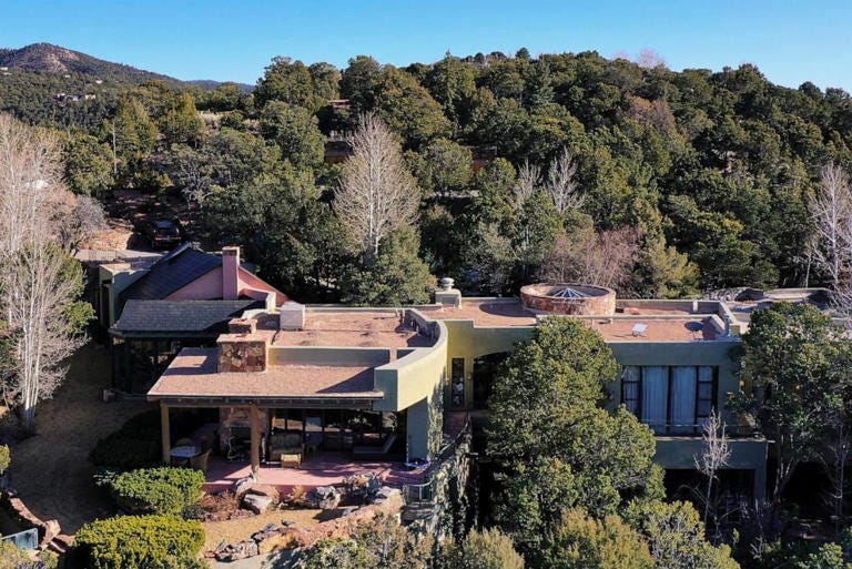 The house owned by actor Gene Hackman and his wife Betsy Arakawa, Feb. 27, 2025, in Santa Fe, N.M.