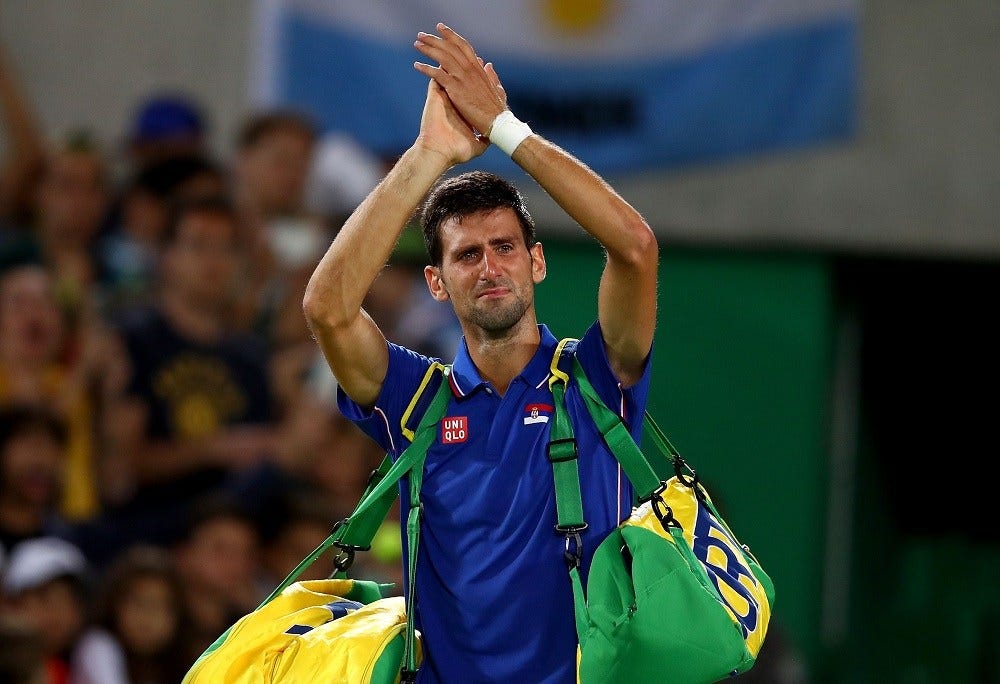 Novak Djokovic out of Rio Olympics after loss to Juan Martin del Potro 2016 images Novak Djokovic out of Rio Olympics after loss to Juan Martin del Potro 2016 images