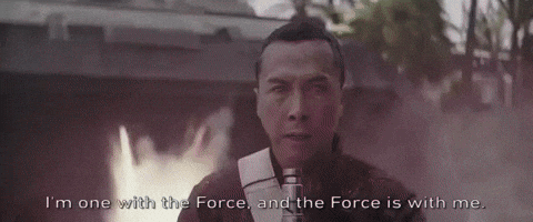 Chirrut Imwe "I am one with the Force and the Force is with me."