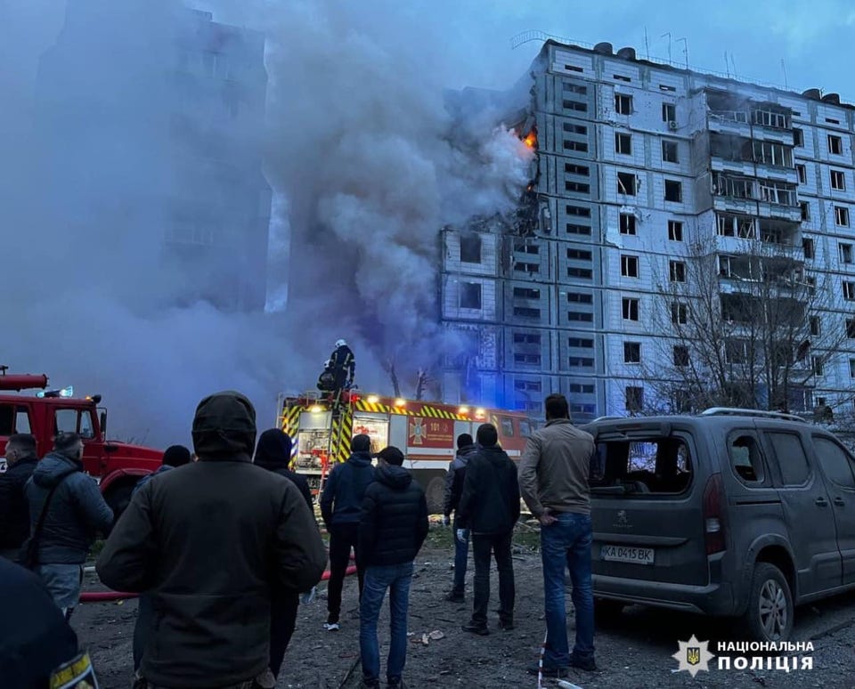 Photo: Residential building in Uman (Cherkasy region of Ukraine) after Russian missile strike on 28 April 2023. Wikimedia Commons user 	National Police of Ukraine / CC BY-SA 4.0 https://commons.wikimedia.org/wiki/File:Uman_after_Russian_missile_strike,_2023-04-28_(03).png