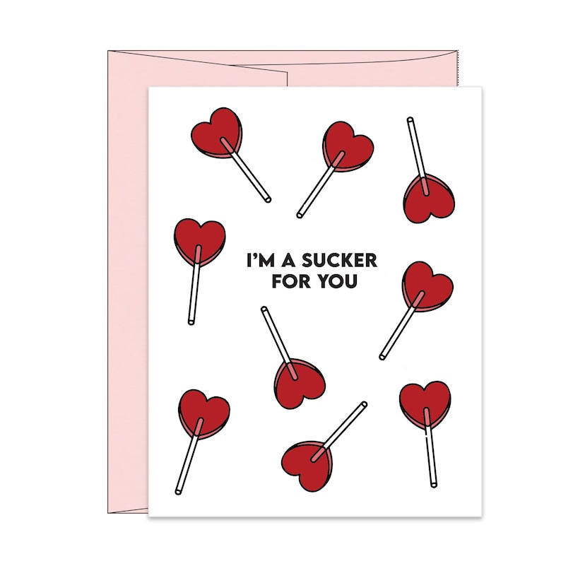 I'm a Sucker For You Hard Candy Letterpress Valentine's Day Card