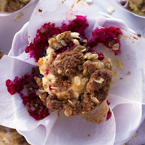 Six different berry packed muffin recipes.