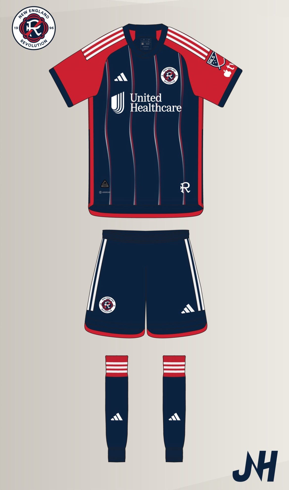 THE REVOLUTION×24karats Jersey adidas New England Revolution 2024-25 Men's Home Authentic