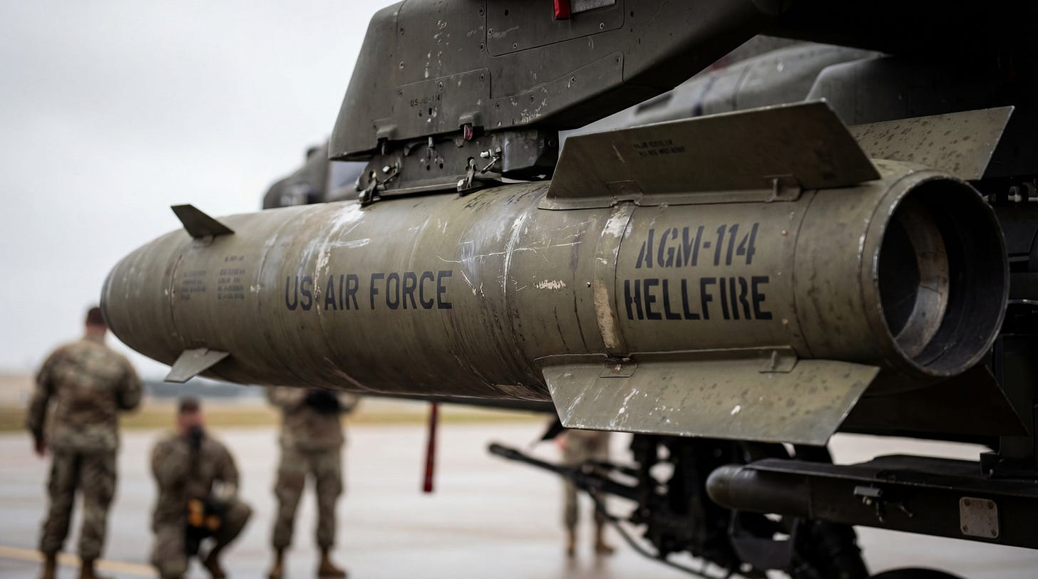 AI-generated illustration of a U.S. Airforce Hellfire missle, symbolizing America's strength.