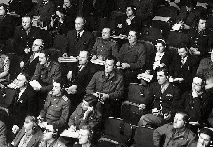 Willy Brandt (center of photo), future Chancellor of West Germany, attending the Nuremberg Trials as a journalist. During the trial, he would write a book about his experiences in post-WW2 Germany, “Criminals and other Germans”. He spent 12 years in exile against the Nazi Party. (1946)