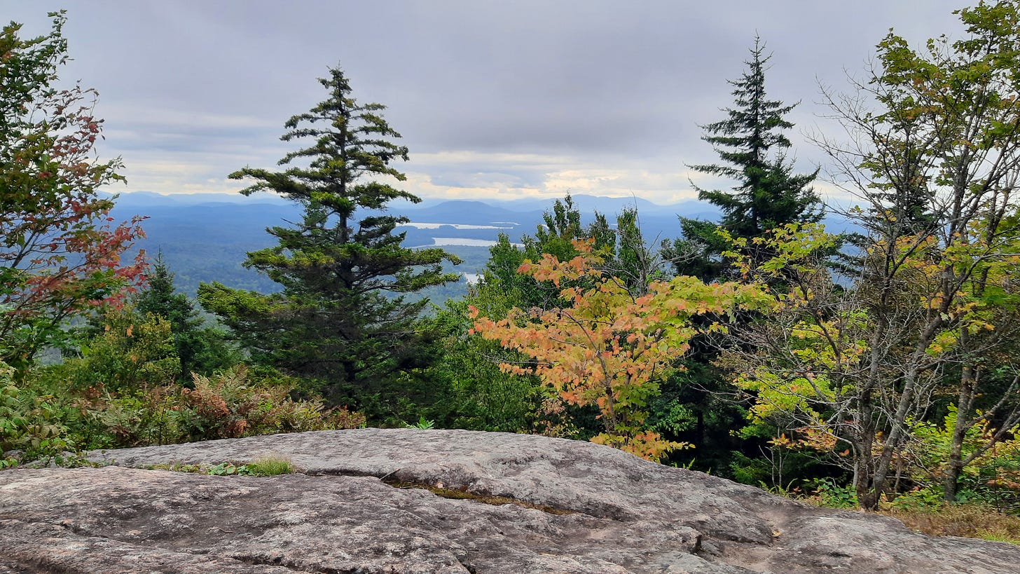 Some of the leaves are starting to change color in the Adirondacks (view from Long Pond Mountain) - Justin Levine/Adirondack Council Some of the leaves are starting to change color in the Adirondacks (view from Long Pond Mountain) - Justin Levine/Adirondack Council