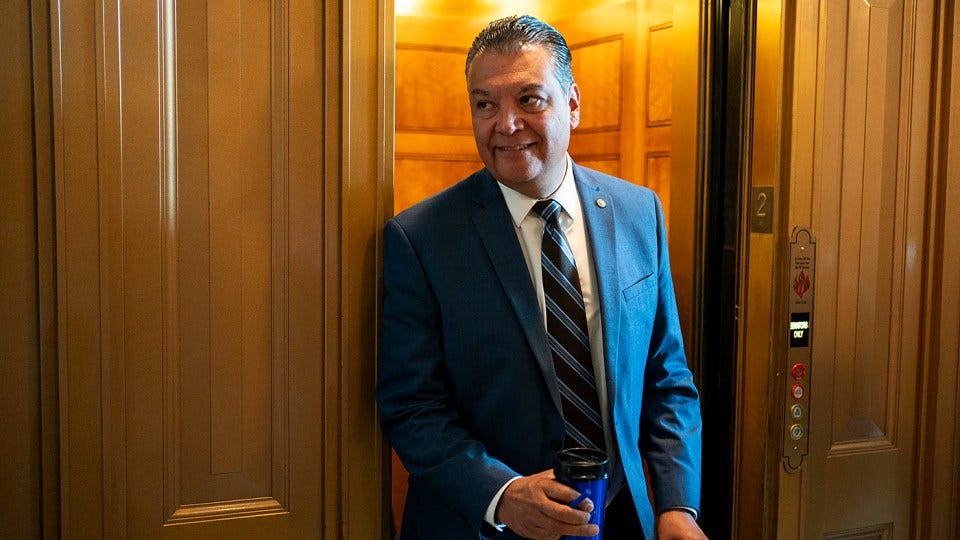 Sen. Alex Padilla forcibly removed from Kristi Noem press conference