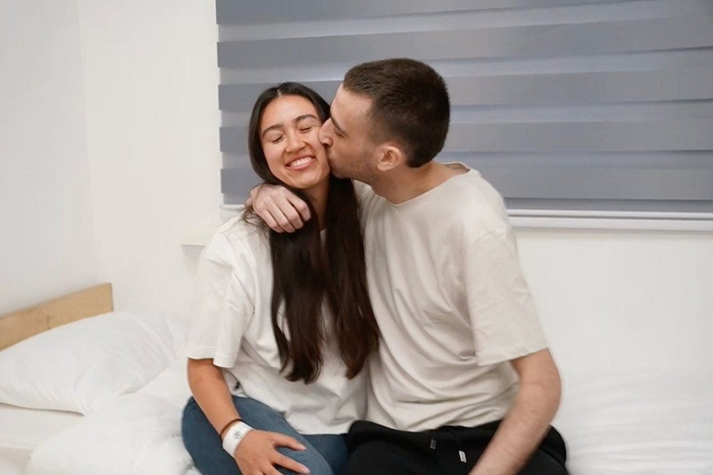Returned hostage Avinatan Or reunites with his girlfriend Noa Argamani.