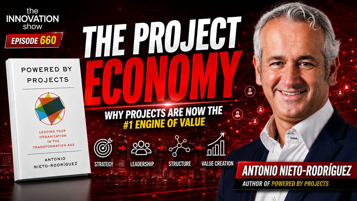 Episode 660 of The Innovation Show with Antonio Nieto-Rodríguez, author of Powered by Projects, titled The Project Economy: why projects are now the number one engine of value. Episode 660 of The Innovation Show with Antonio Nieto-Rodríguez, author of Powered by Projects, titled The Project Economy: why projects are now the number one engine of value.